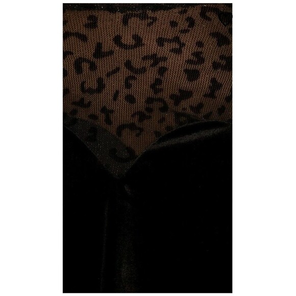 Superdown Kimberly Mesh Velvet Mini Dress Black sz Small Cheetah Leopard 90s Y2K - Picture 3 of 12